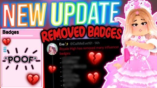 NEW UPDATE OUT NOW! ⚠️ BADGES GOT REMOVED FROM ROYALE HIGH… ROBLOX Royale High Tea