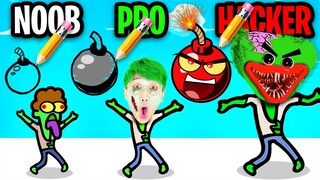 NOOB vs PRO vs HACKER In HELLO ZOMBIE!? (ALL LEVELS!)