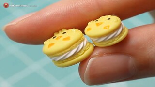 DIY Polymer clay Easter Chick Macarons. Polymer clay Jewelry Tutorial