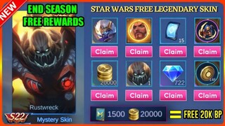 SEASON END FREE SKIN AND REWARDS + STAR WARS FREE LEGENDARY SKIN DRAWS MOBILE LEGENDS