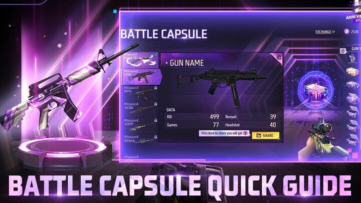 คู่มือฉบับย่อ Battle Capsule FF5thAnniversary Garena Free Fire