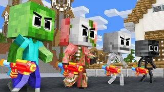 Monster School : Baby Zombie and Best Friends War Crazy Dog - Sad Story - Minecraft Animation