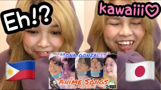 Japanese react to Mona Gonzales Anime Songs compilation part1(Philippines)
