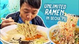 UNLIMITED REFILLS Ramen Noodles! Best ALL YOU CAN EAT Ramen in Seoul South Korea