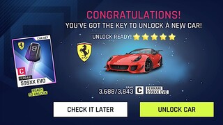 Asphalt 9: Legends - Ferrari 599XX Evo Car Key UNLOCKED!!!