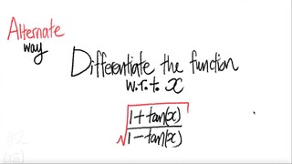 Alternate way: trig sq root Differentiate the function w.r.t  √ (1+tan(x))/(1-tan(x))