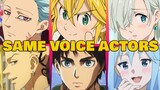 Nanatsu no Taizai All Characters Japanese Dub Voice Actors Same Anime Characters (Seven Deadly Sins)
