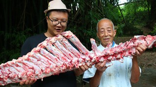 Countryside Recipe & Mukbang | Braised Beef Backbone