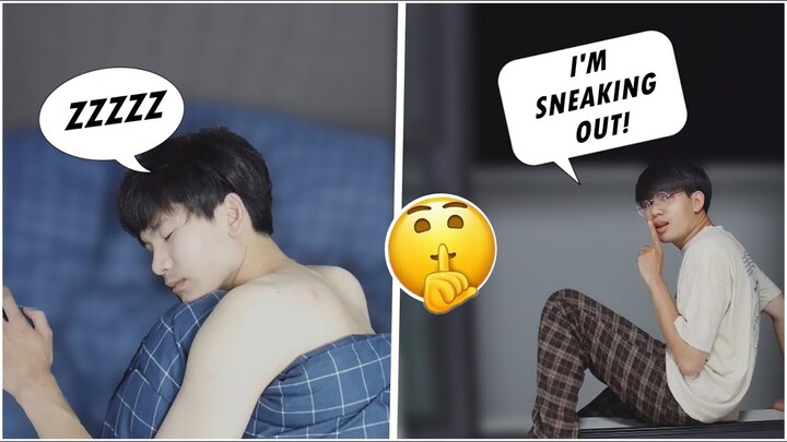 ถ้าหนีออกจากบ้านตอนตี1 แฟนจะตามเจอมั๊ย? SNEAKING OUT IN THE MIDDLE OF THE NIGHT🤫 Pondday and Nonny