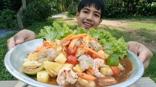 ตำสัปปะรสกุ้งสด ครกเกือบแตก แซ่บนัว...