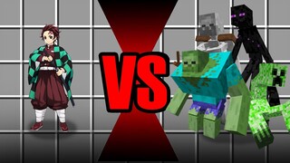 มายคราฟ  ทันจิโร่ Vs เหล่า mob mutant สุดแกร่ง mincraft