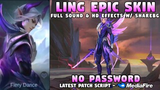 New Ling Night Shade Epic Skin Script No Password | Full Sound & Full Effects | Mobile Legends