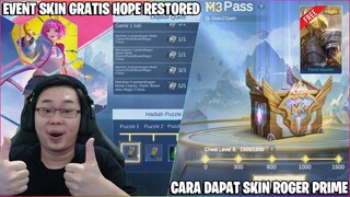 EVENT SKIN GRATIS HOPE RESTORED + CARA DAPAT SKIN ROGER PRIME! MOBILE LEGENDS