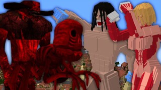 Attack on Titan Vs Quỷ khổng lồ | Minecraft Mob Arena