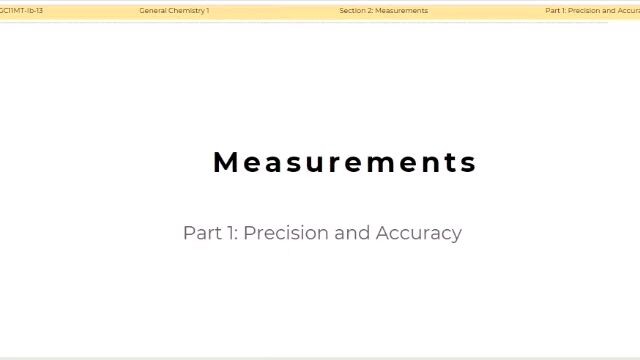 Measurements: Precision and Accuracy