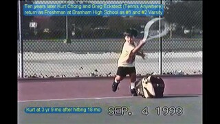 Kurt Chong's Incredible Tennis Forehand at age 3, Sept 4 1993