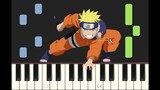 piano tutorial "THE RAISING FIGHTING SPIRIT" from Naruto ナルト, with free sheet music (pdf)