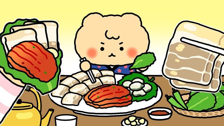 Hoạt hình ẩm thực: Tự tay muối kimchi và kết hợp với thịt hàu thơm ngon