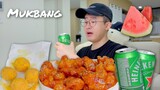 You want some Chicken and Beer? 😋🍺 ft. Watermelon 🍉 Real Korean Food Mukbang | ASMR