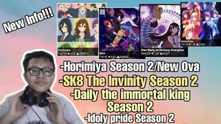 Bahas Horimiya season 2,Sk8 the infinity s2,the daily life immortal s2,Idoly pride s2 ||Req subs