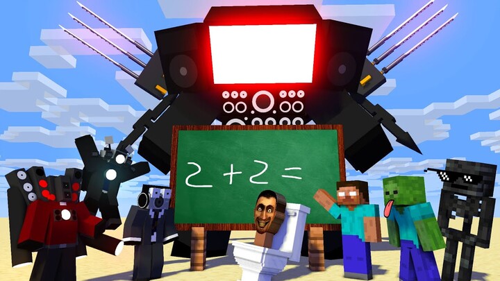 Monster School : SKIBIDI TOILET TITAN SPEAKERMAN AND CAMERAMAN MATH LESSON - Minecraft Animation