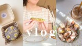 vlog 🍵 making matcha tiramisu, packing a cake order, unboxing new cat toys