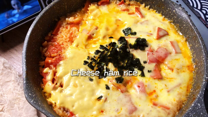 Tomato Ham Cheese Rice That Can Be Made With A Pan!