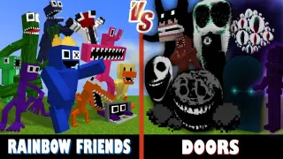Rainbow Friends V5 vs. DOORS | Minecraft (UNCANNY BATTLE!)