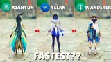 Xianyun Faster Than Yelan?? Speed Comparison [Genshin Impact]
