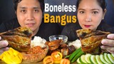 Crispy Fried Boneless Bangus + Pritong Talong / Mukbang PH / Bioco Food Trip