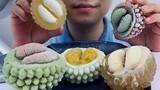 Listen to someone eat 5 rainbow-colored durian ice-cream