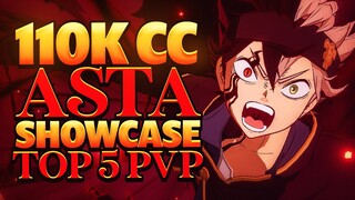 TOP 5 JP PVP 110K CC BLACK ASTA MONO RED TEAM VS THE WORLD! | Black Clover Mobile