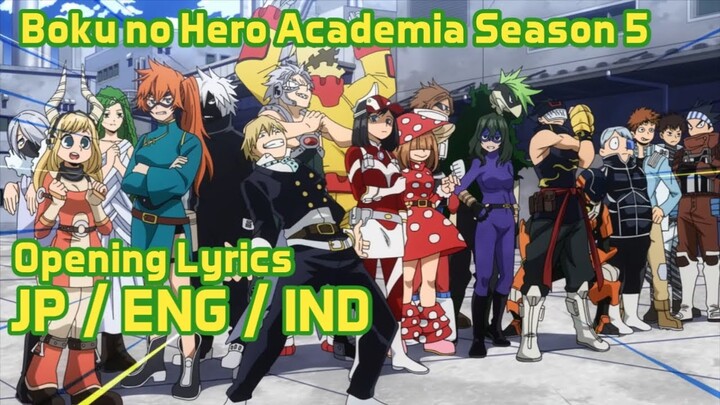 Opening Boku no Hero Academia S5 Lirik Terjemahan ENG/ID