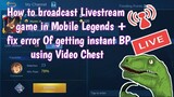 How to set up Live stream in mobile legends app | Go live to earn free diamonds