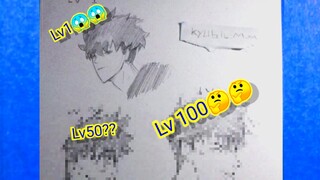 I Draw Sung Jin Woo Lv 1,Lv 50, Lv 100😱😱- Solo Leveling