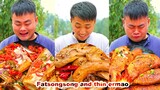 mukbang | malatang | Kebab | bread crab | funny mukbang | fatsongsong and thinermao | tzuyang