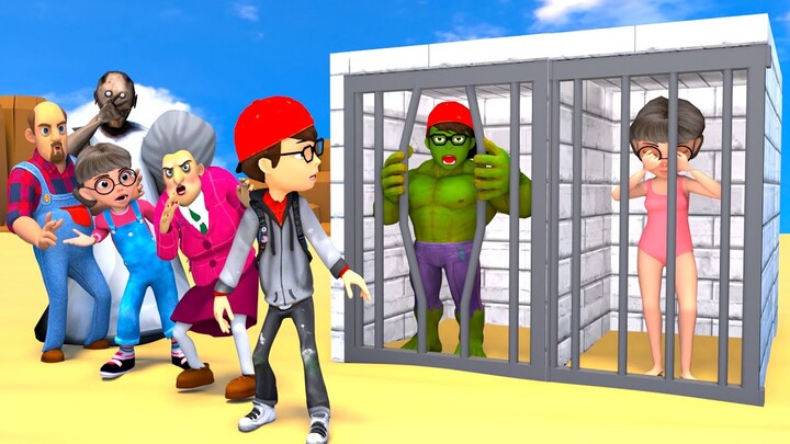 Scary Teacher 3D vs Squid game Does NickHulk Transform Zombie and Escape Tani 5 Time Challenge