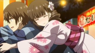 Yume pushes her giant oppai on Mizuto by giving him a behind hug ~ Stepmom's Daughter Ex ep 12