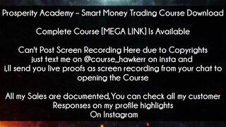 Prosperity Academy Course Smart Money Trading Course Download