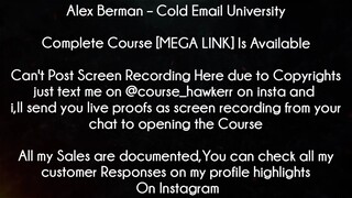 Alex Berman Course Cold Email University download