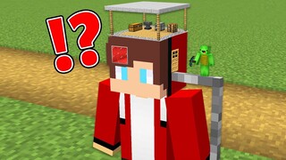 Why Tiny Mikey Living inside JJ Head in Minecraft Challenge (Maizen Mazien Mizen)