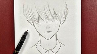 Easy to draw | how to draw sad boy step-by-step using just a pencil
