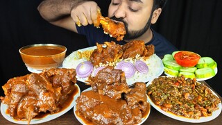 HUGE SPICY MUTTON CURRY, PRAWN ONION MASALA, MUTTON GRAVY, RICE, SALAD MUKBANG ASMR EATING SHOW ||