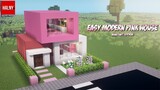 Easy pink modern house in Minecraft