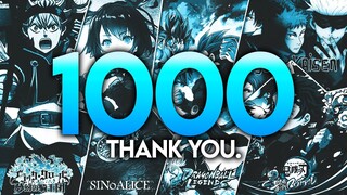 THANK YOU FOR 1000 SUBSCRIBERS!! IT HAS BEEN AN INSANE JOURNEY