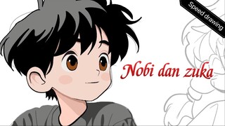 Noni dan zuka awal mula bertemu ….. (speed drawing )