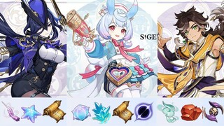 FARMING MATS OF ALL 4.7 CHARACTERS | Clorinde, Sigwinne And Sethos - Genshin Impact