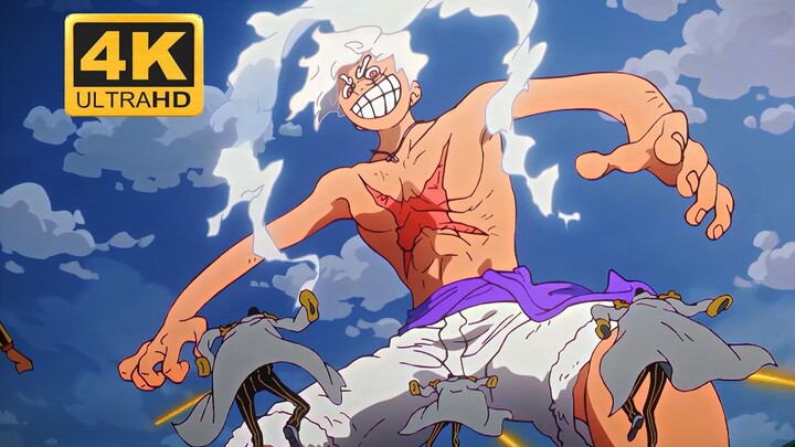 [𝟒𝐊𝟔𝟎𝐅𝐏𝐒] Abstraction and tension are full! The fifth gear white giant Luffy VS the light clone Kiza