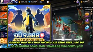 Free Fire| Garena dạo này hào phóng quá tặng free 3 bộ đồ có khủng long jean - Famas dạ xoa quay lại