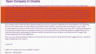 Open Company In Croatia